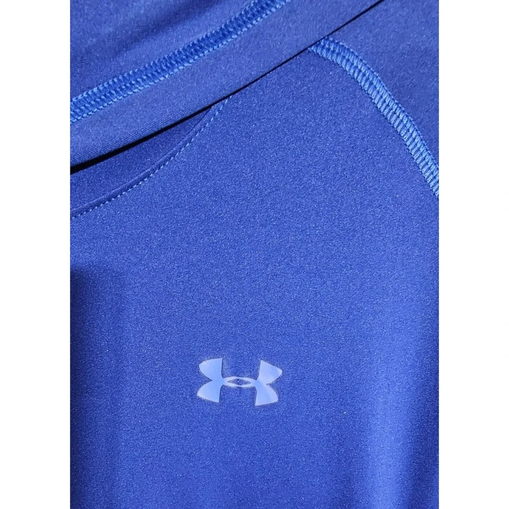Under Armour HeatGear Green Hoodie Womens XL Royal Blue Semi-Fitted Activewear - Picture 5 of 7
